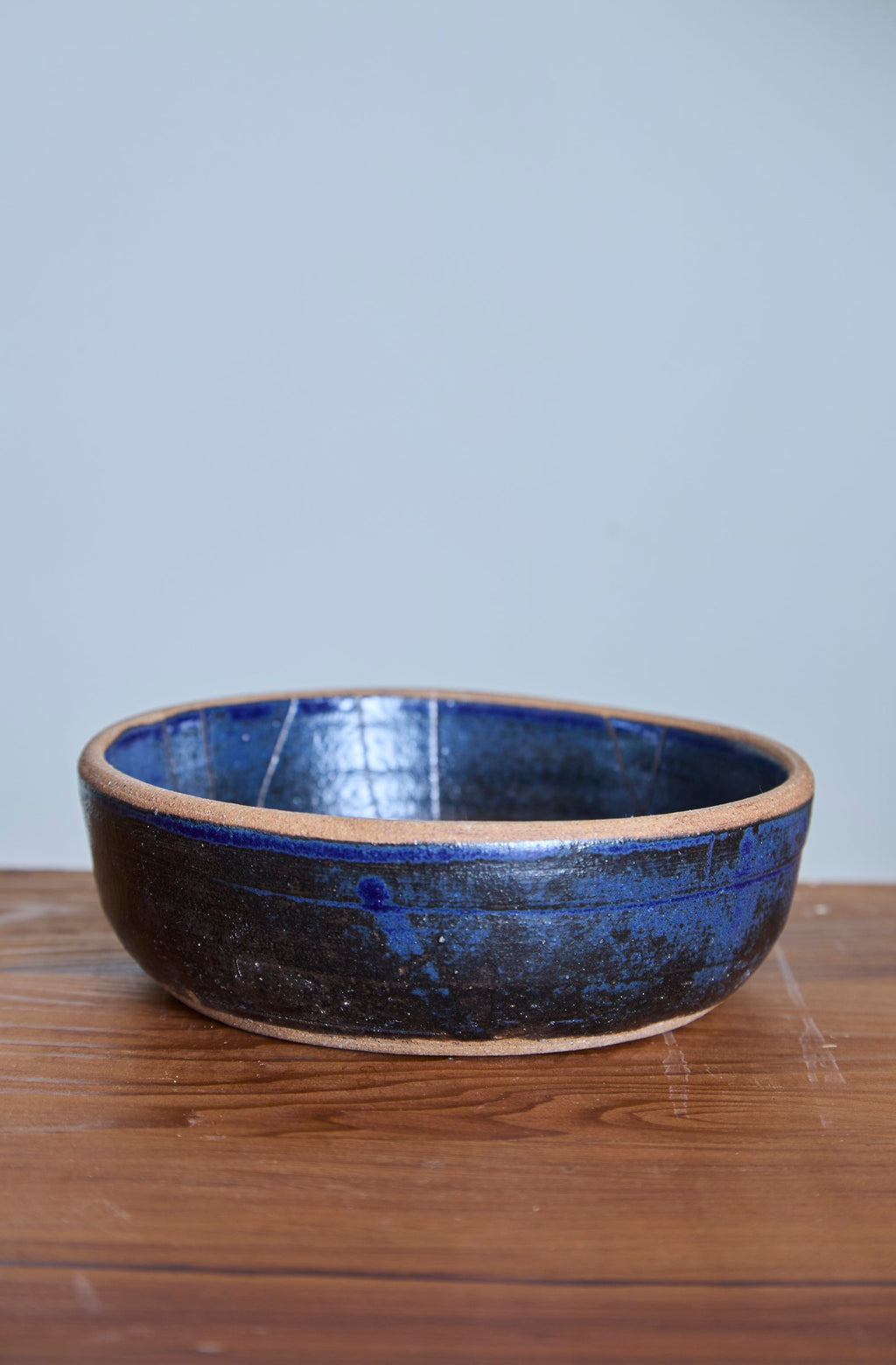 Scored Constellation Bowl, Indigo on Natural Clay