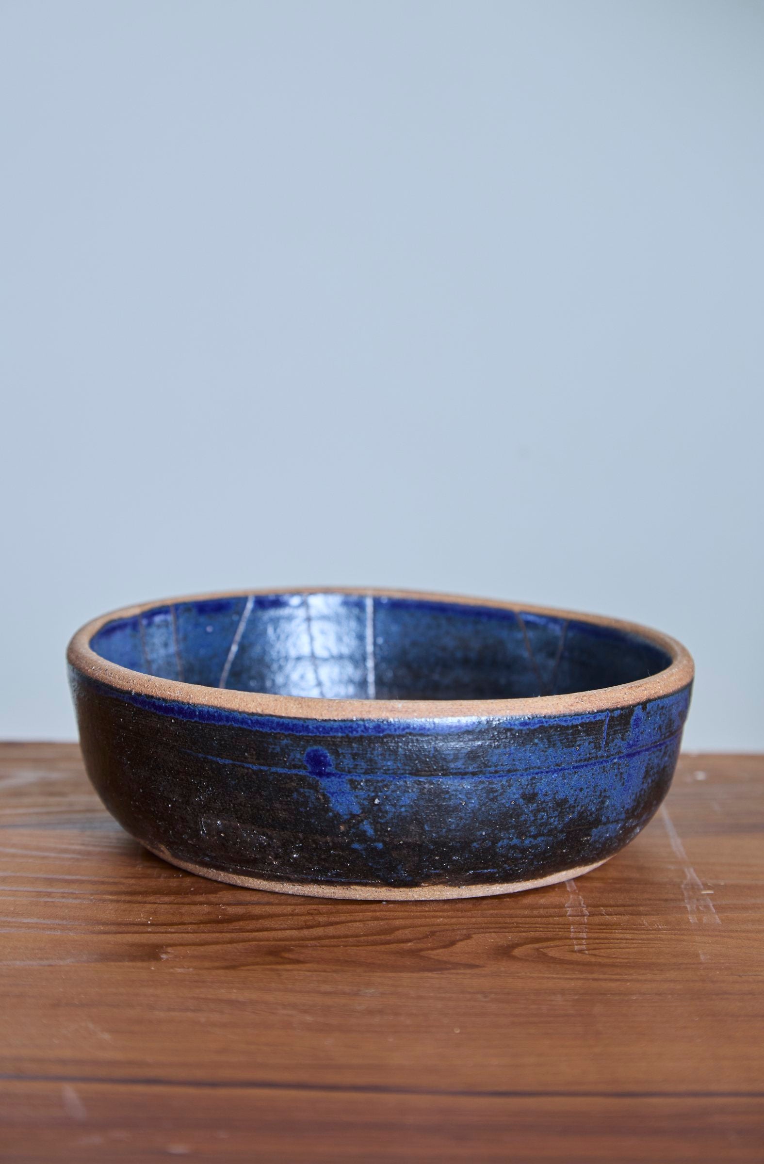 Scored Constellation Bowl, Indigo on Natural Clay