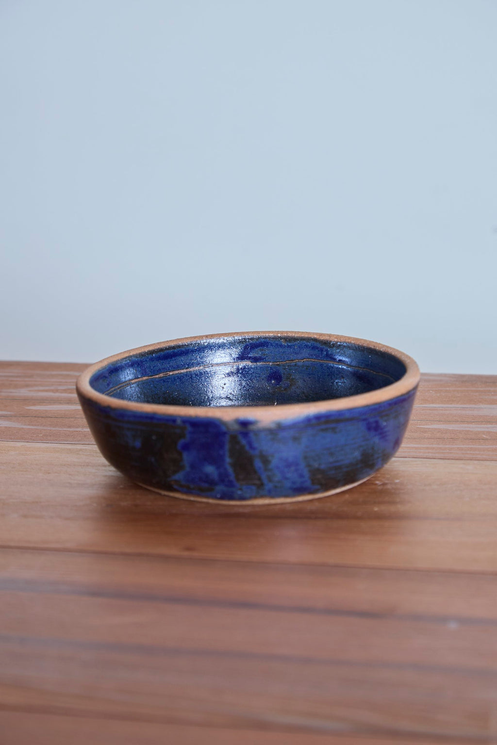 Scored Circles Bowl, Indigo on Natural Clay