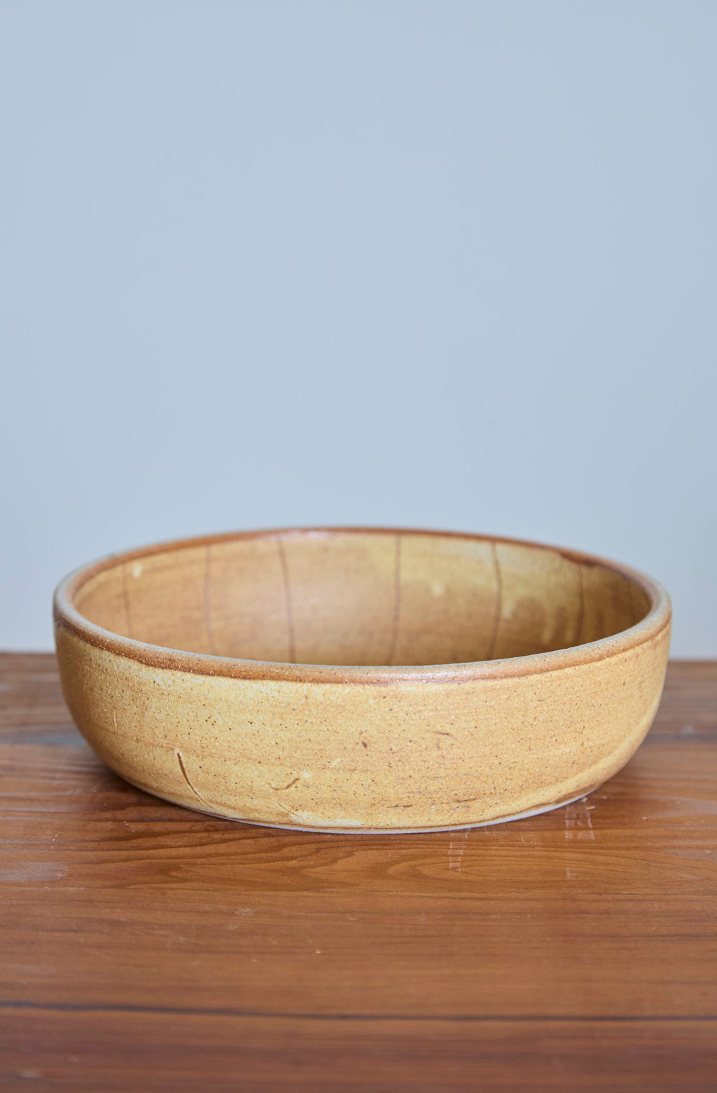 Scored Small lines Bowl, Yellow on White Clay