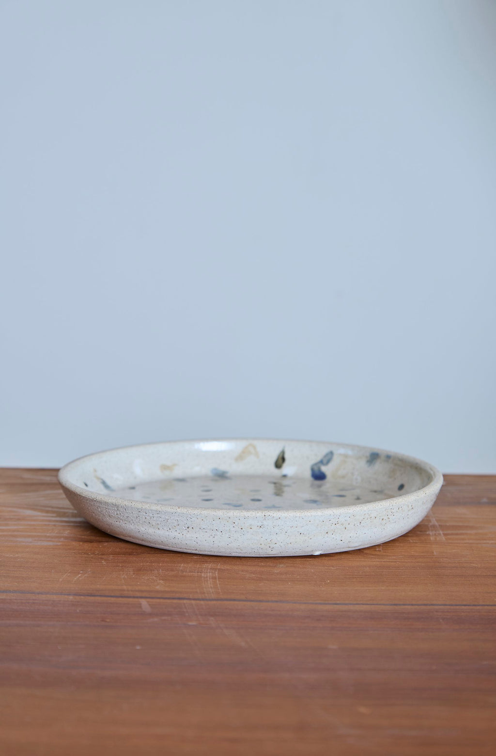 Dots Plate, Dots on White Clay