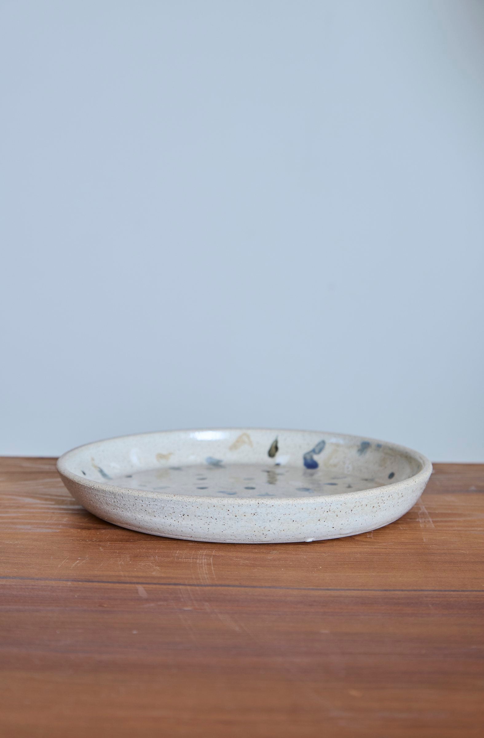Dots Plate, Dots on White Clay