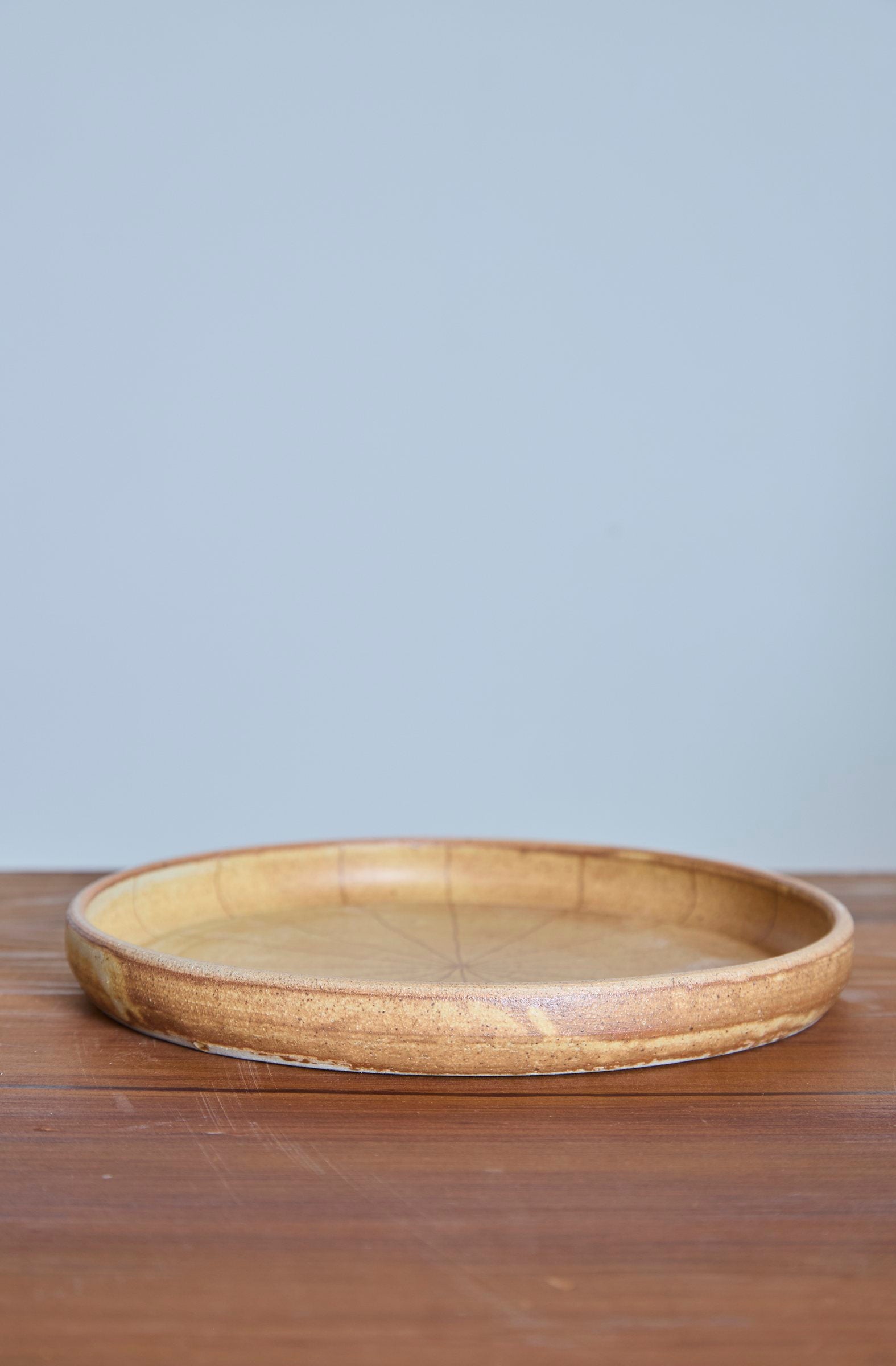 Scored Circles Plate, Yellow on White Clay