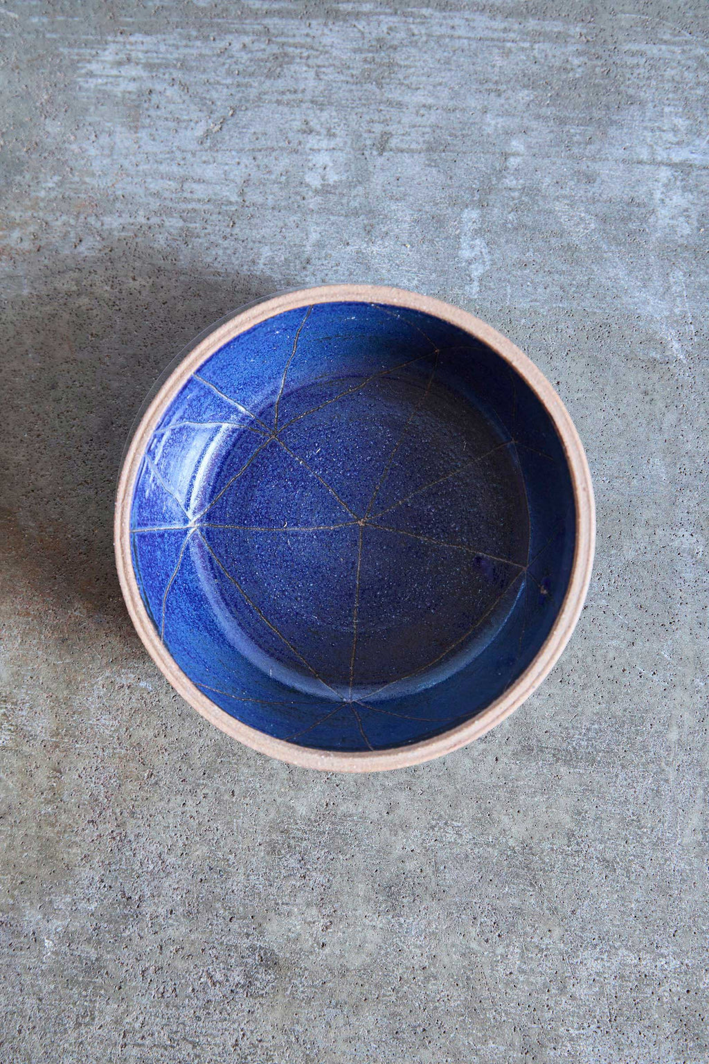 Scored Constellation Bowl, Indigo on Natural Clay