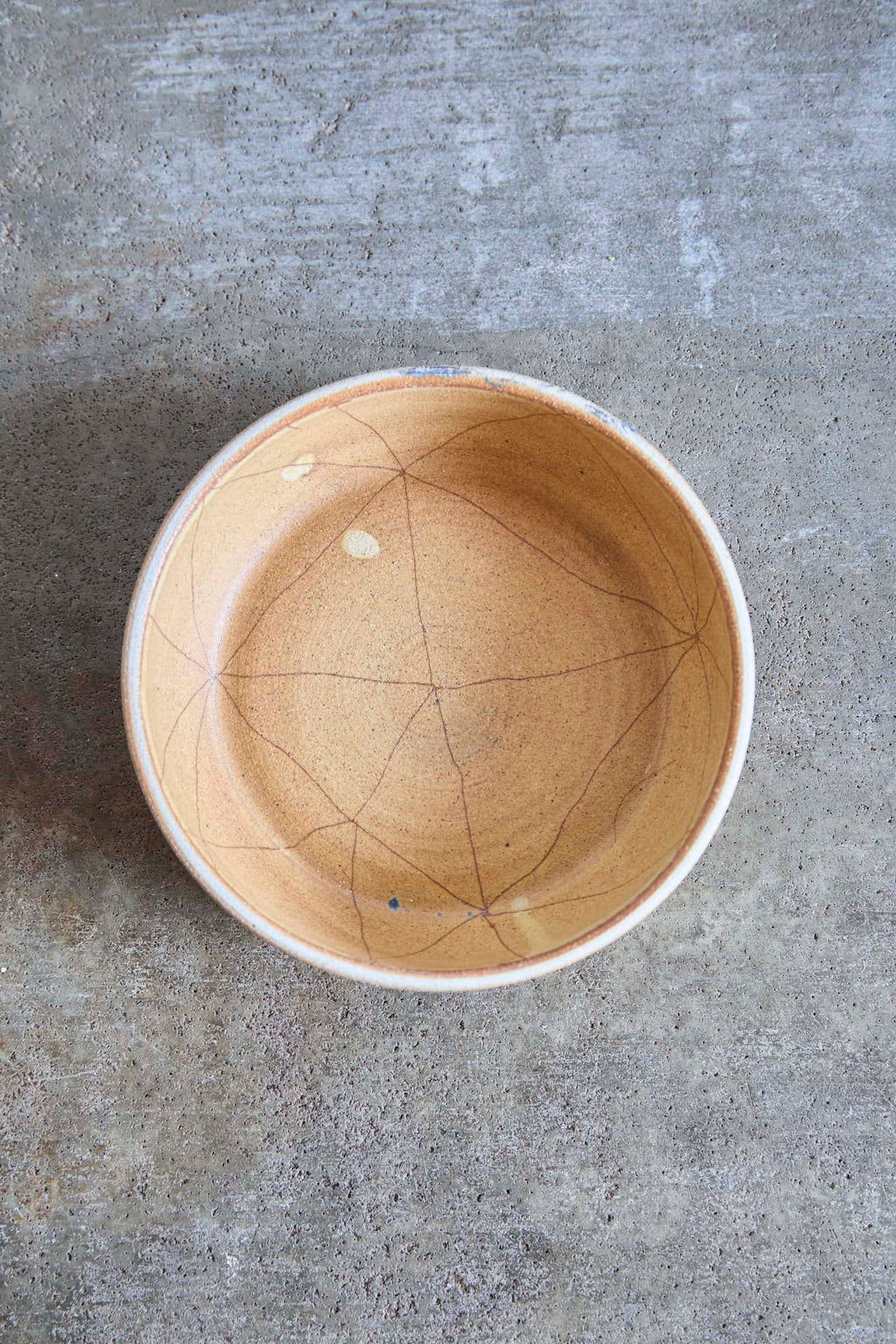 Scored Constellation Bowl, Yellow on White Clay