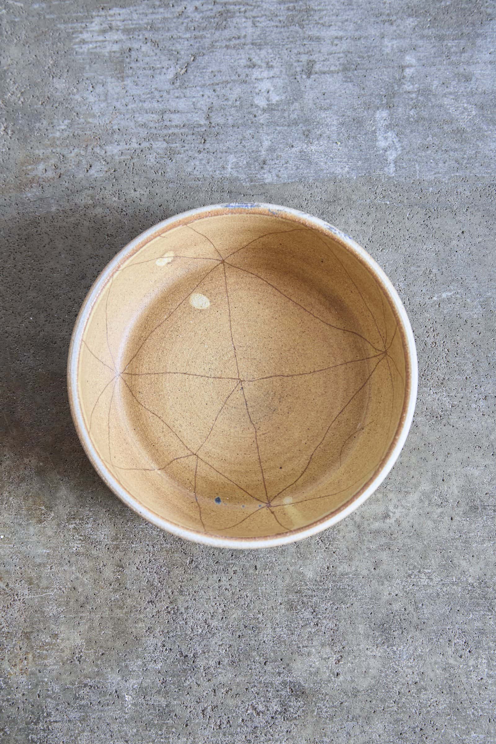 Scored Constellation Bowl, Yellow on White Clay
