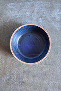 Scored Lines Bowl, Indigo on Natural Clay