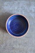 Scored Circles Bowl, Indigo on Natural Clay