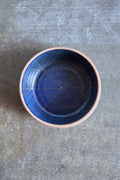 Scored Scales Bowl, Indigo on Natural Clay