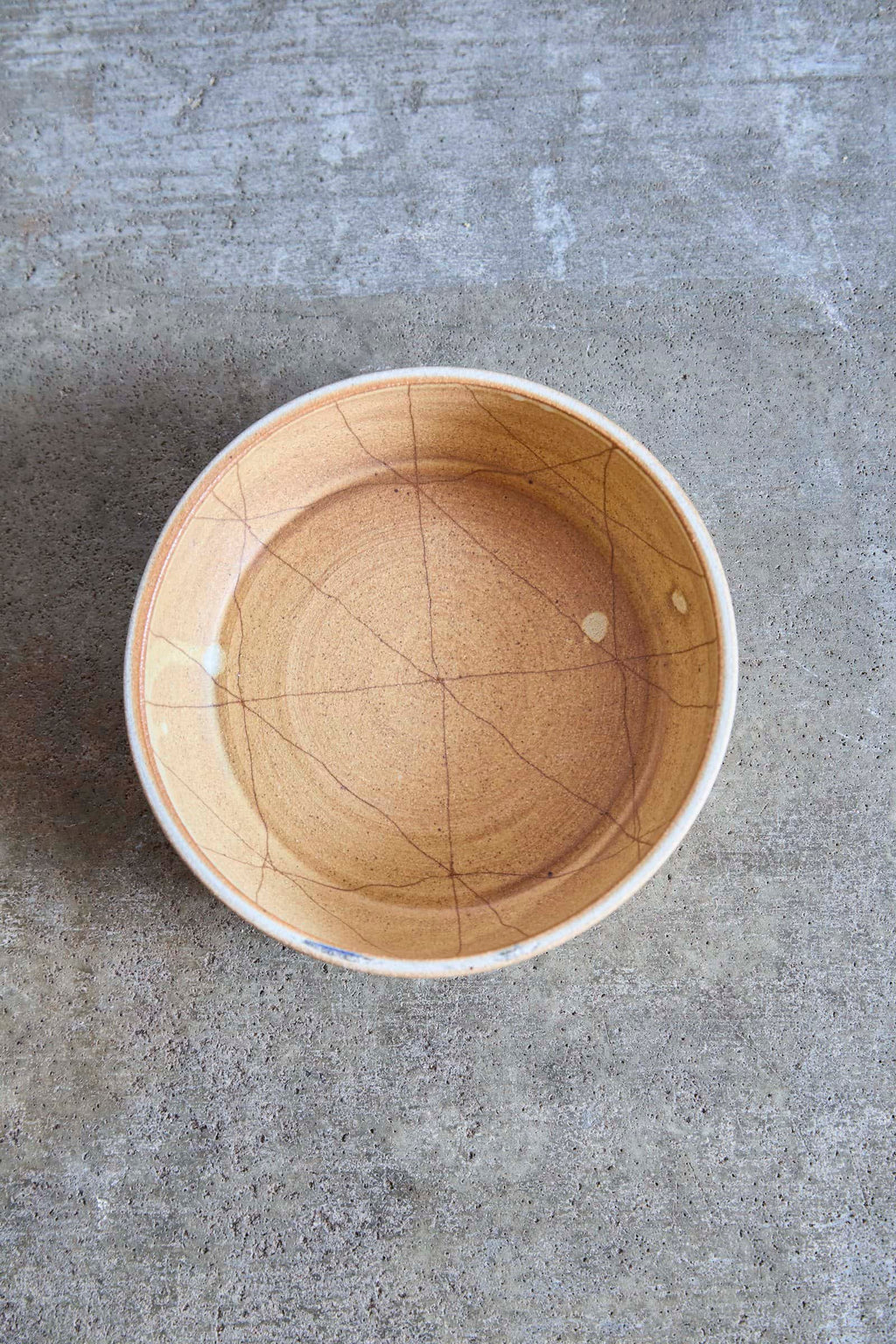 Scored Scales Bowl, Yellow on White Clay