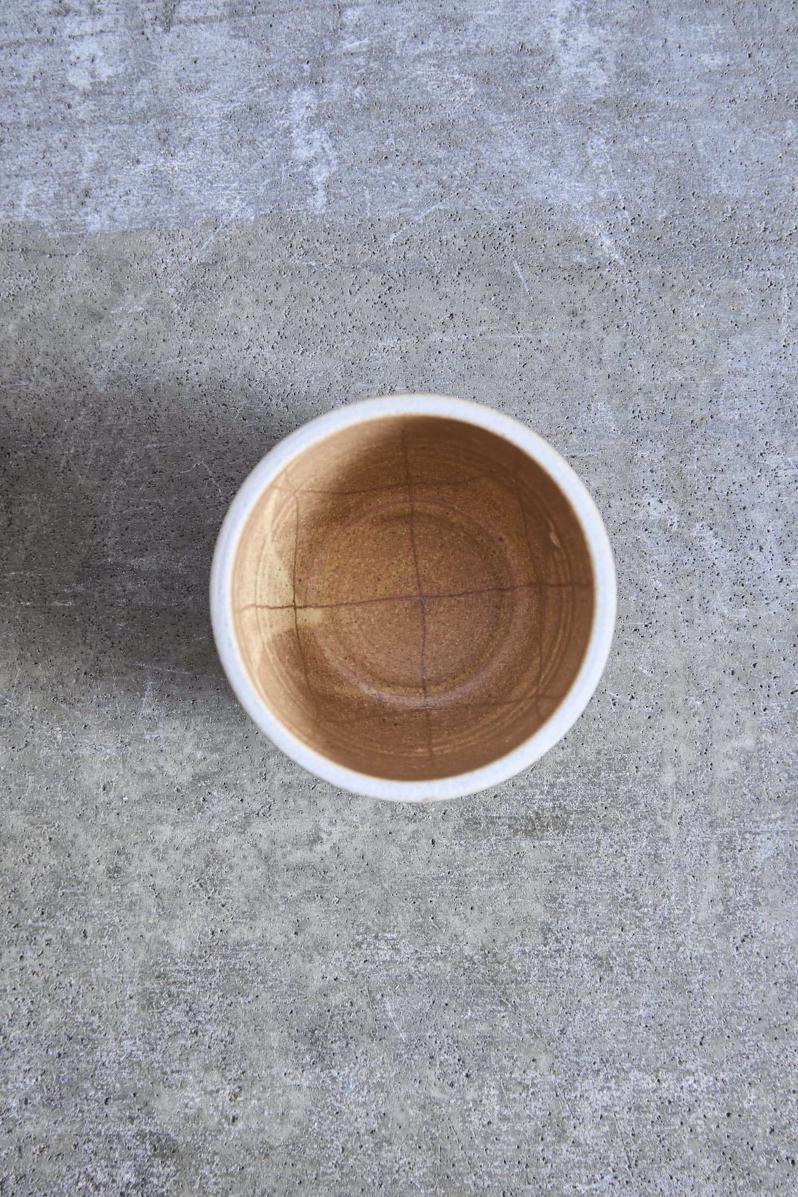 Scored Grid Bowl, Yellow on White Clay