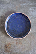 Scored Constellation Plate, Indigo on Natural Clay