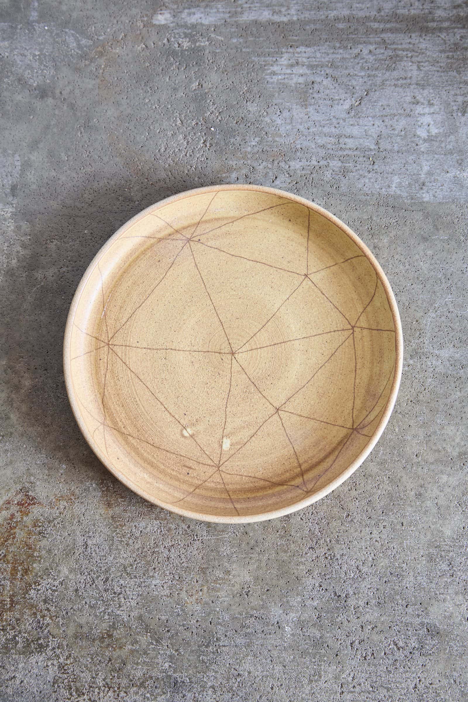 Scored Constellation Plate, Yellow on White Clay