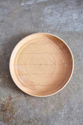 Scored Lines Plate, Yellow on White Clay