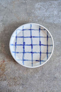 Picnic Basket Plate, Indigo Picnic on White Clay