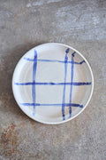 Picnic Frame Plate, Indigo Picnic on White Clay