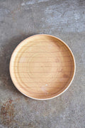 Scored Small lines Plate, Yellow on White Clay